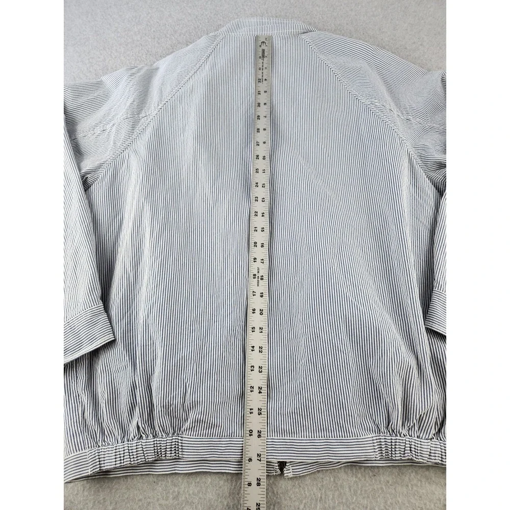 Vintage Izod Blue Striped Preppy Blue Full Zip Jacket Spring Summer Boating  XL‎